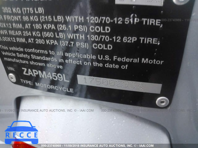 2007 VESPA GTS 250 ZAPM459L175002934 image 9
