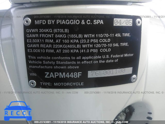 2006 VESPA LX 150 ZAPM448F765001100 image 9