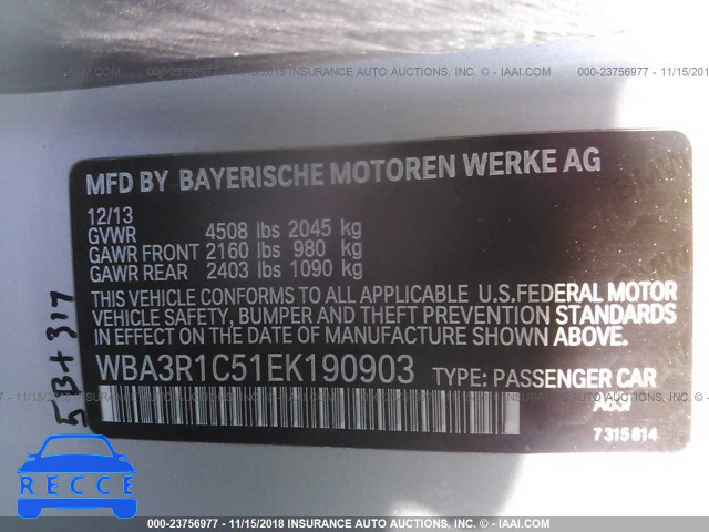 2014 BMW 435 I WBA3R1C51EK190903 зображення 8