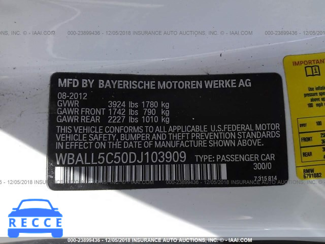 2013 BMW Z4 SDRIVE28I WBALL5C50DJ103909 зображення 8