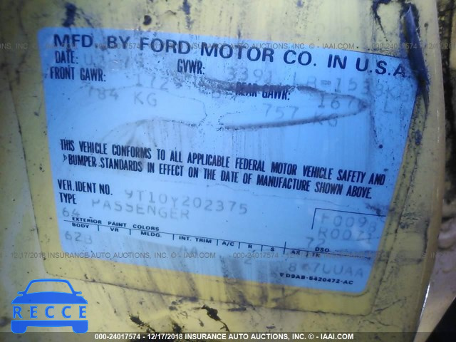 1979 FORD PINTO 9T10Y202375 image 8
