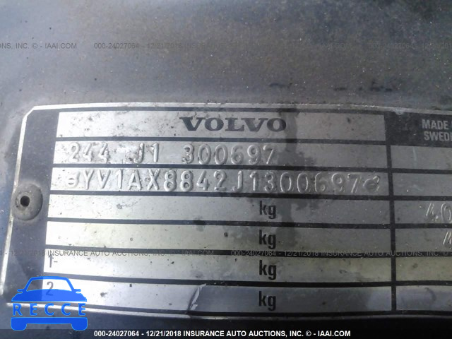 1988 VOLVO 244 DL/GL YV1AX8842J1300697 image 8
