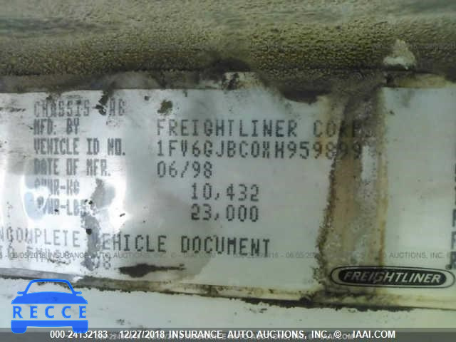 1999 FREIGHTLINER MEDIUM CONVENTIONAL FL60 1FV6GJBC0XH959899 image 9