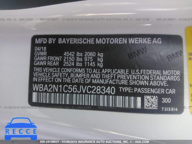 2018 BMW M240I WBA2N1C56JVC28340 зображення 7