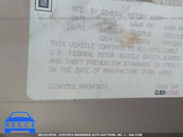1992 OLDSMOBILE 88 ROYALE LS 1G3HY53L3NH343876 image 8
