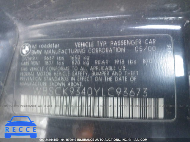 2000 BMW M ROADSTER WBSCK9340YLC93673 image 8