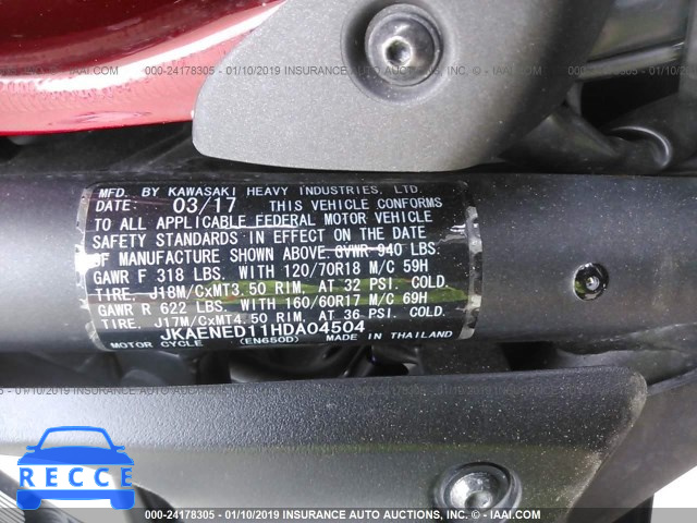 2017 KAWASAKI EN650 D JKAENED11HDA04504 image 9