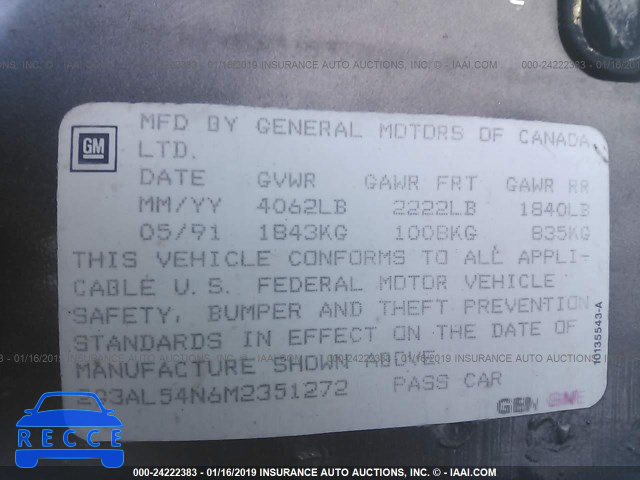 1991 OLDSMOBILE CUTLASS CIERA 2G3AL54N6M2351272 image 8