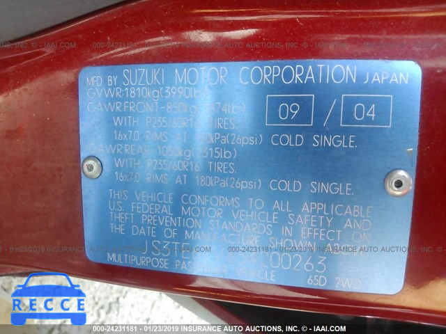 2005 SUZUKI GRAND VITARA LX/EX JS3TE62V654200263 image 8