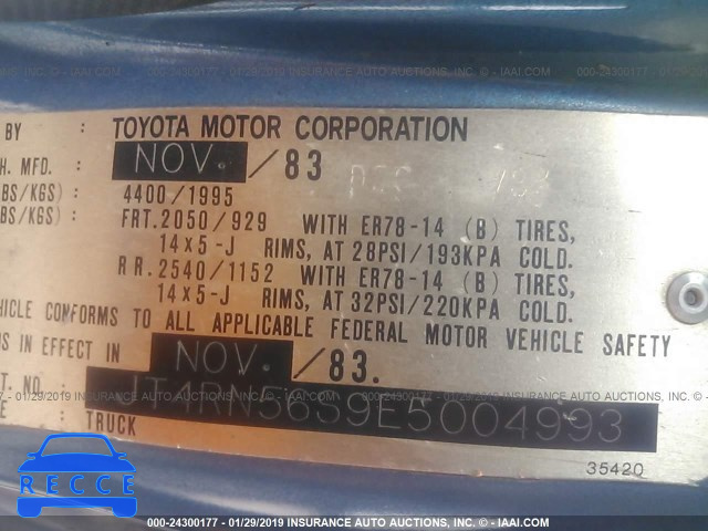 1984 TOYOTA PICKUP XTRACAB RN56 SR5 JT4RN56S9E5004993 image 8