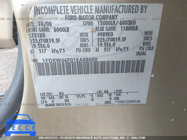 2001 FORD F450 SUPER DUTY 1FDXW46F01EA88080 image 7