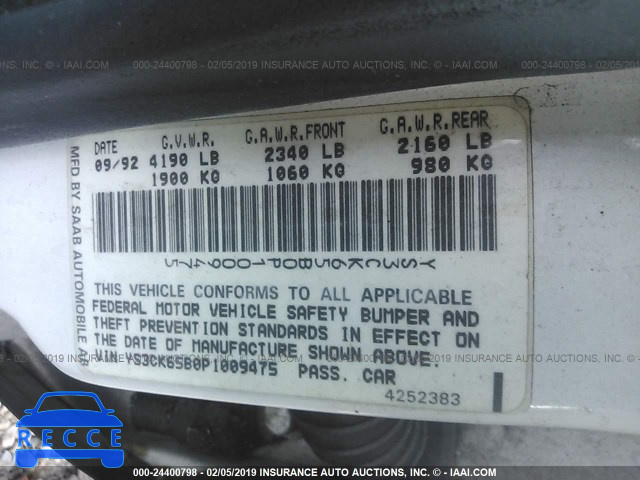 1993 SAAB 9000 CS/CSE YS3CK65B0P1009475 image 8