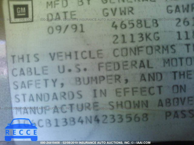 1992 CADILLAC FLEETWOOD 1G6CB13B4N4233568 image 8