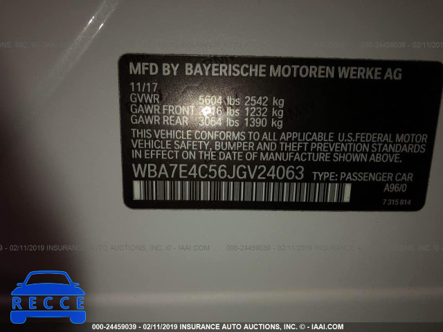 2018 BMW 740 XI WBA7E4C56JGV24063 image 8