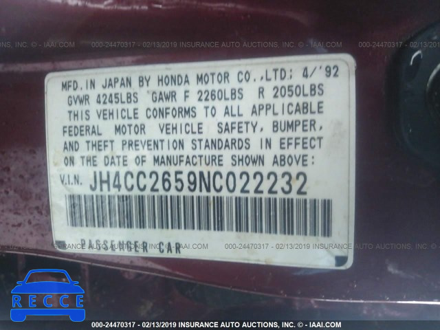 1992 ACURA VIGOR GS JH4CC2659NC022232 Bild 8