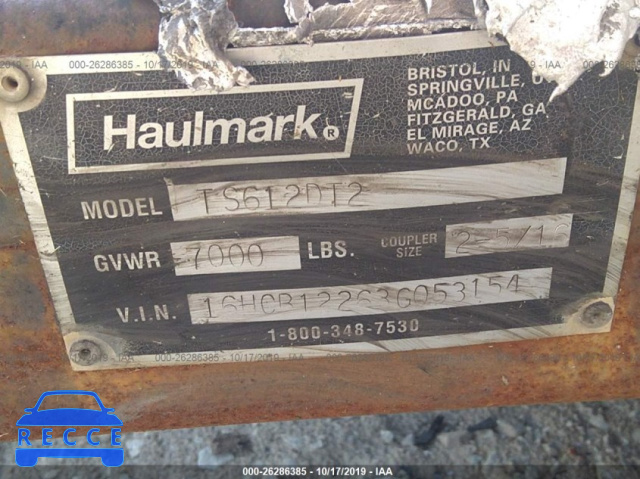 2003 HAUL MARK IND UTILITY 16HCB12263G053154 зображення 8