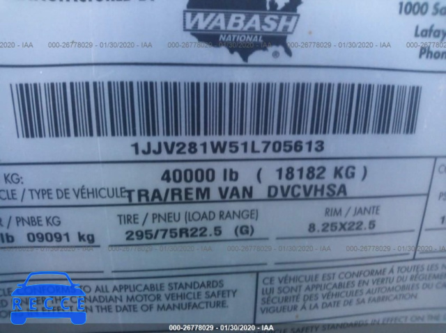 2001 WABASH NATIONAL CORP VAN 1JJV281W51L705613 image 8