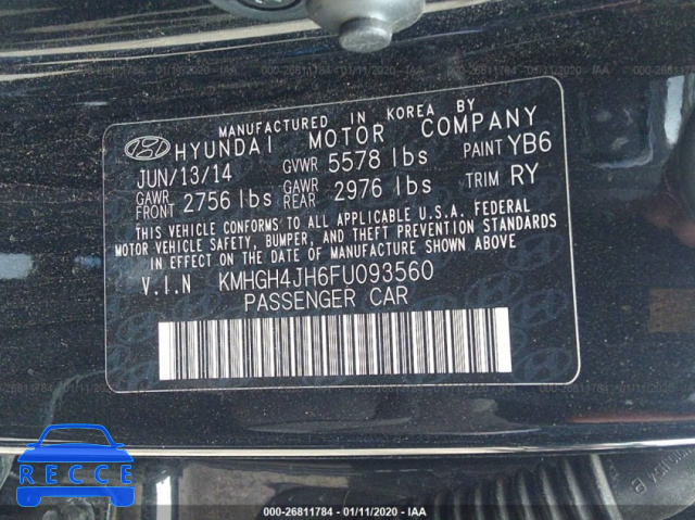 2015 HYUNDAI EQUUS SIGNATURE/ULTIMATE KMHGH4JH6FU093560 image 8