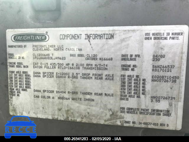 2003 FREIGHTLINER COLUMBIA 1FUJA6AV83LJ49623 зображення 9