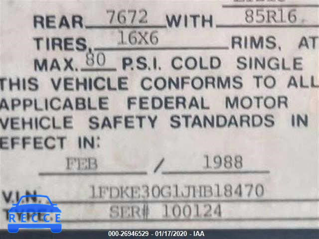 1988 FORD E350 1FDKE30G1JHB18470 image 7