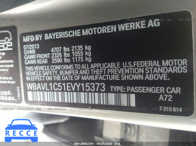 2014 BMW X1 XDRIVE28I WBAVL1C51EVY15373 зображення 7