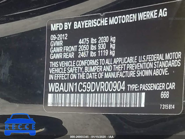 2013 BMW 128 I WBAUN1C59DVR00904 зображення 8