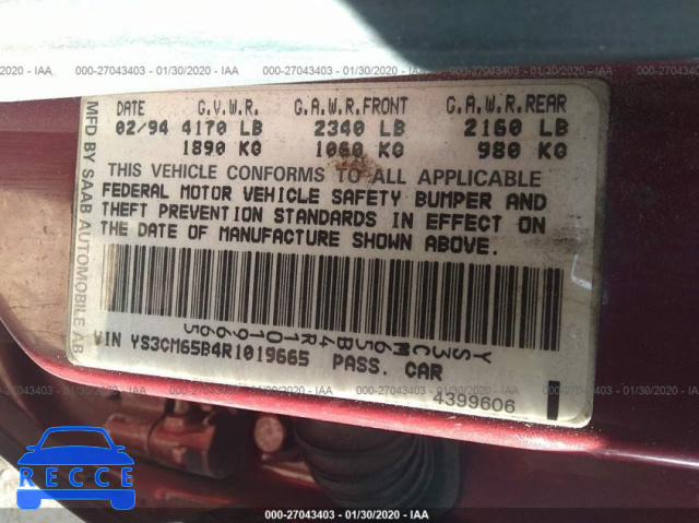 1994 SAAB 9000 CS/CSE YS3CM65B4R1019665 image 8