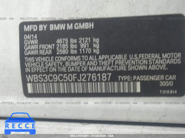 2015 BMW M3 WBS3C9C50FJ276187 Bild 8