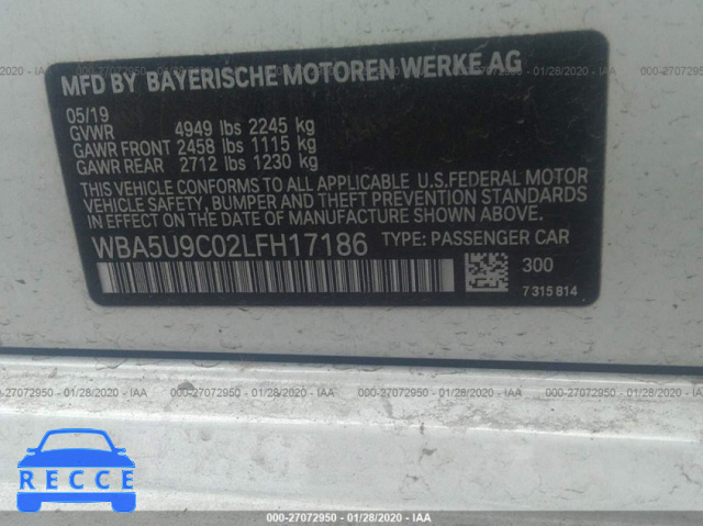 2020 BMW M340XI WBA5U9C02LFH17186 image 8