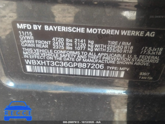 2016 BMW X1 XDRIVE28I WBXHT3C36GP887206 зображення 8