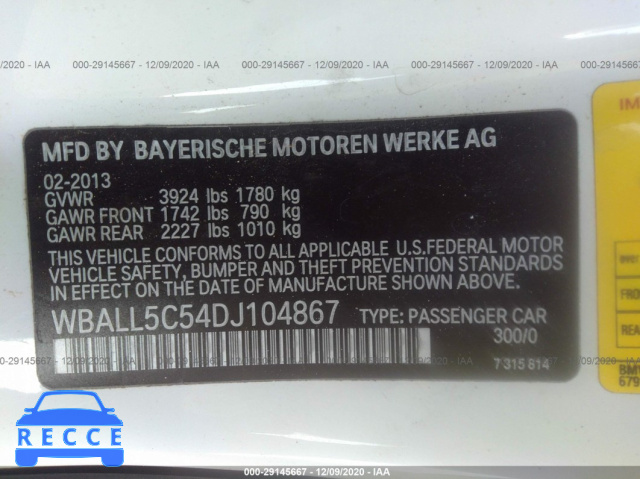 2013 BMW Z4 SDRIVE28I WBALL5C54DJ104867 image 8