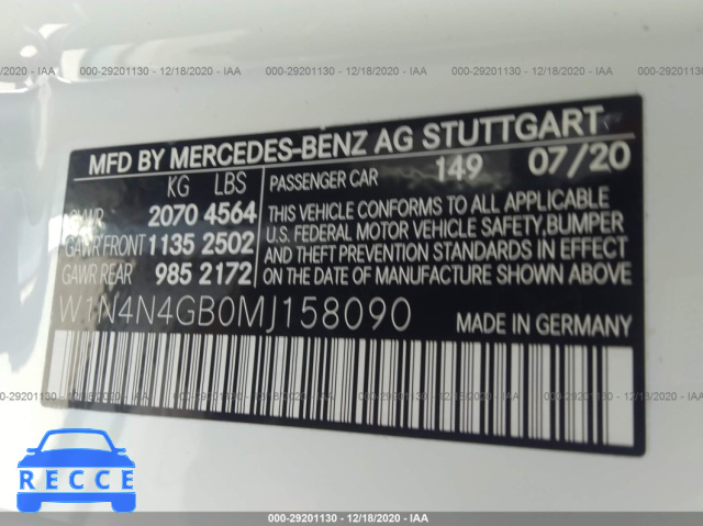 2021 MERCEDES BENZ OTHER  W1N4N4GB0MJ158090 Bild 8