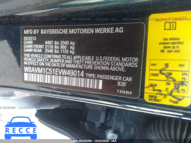 2014 BMW X1 SDRIVE28I WBAVM1C51EVW49014 image 8