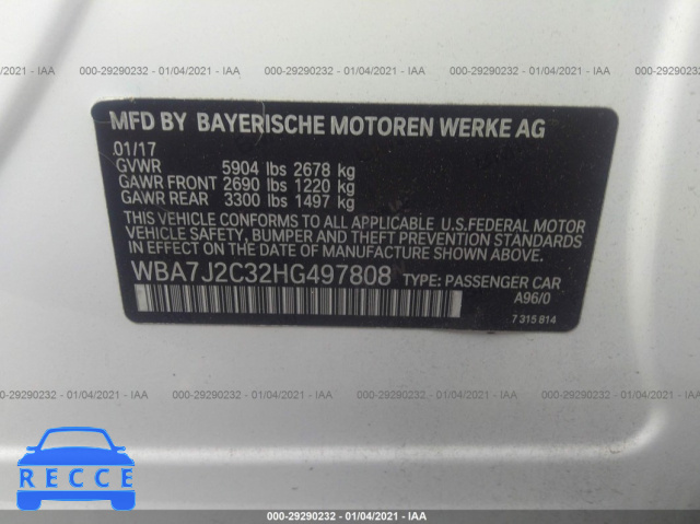 2017 BMW 7 SERIES 740E XDRIVE IPERFORMANCE WBA7J2C32HG497808 image 8