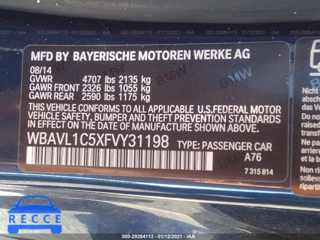 2015 BMW X1 XDRIVE28I WBAVL1C5XFVY31198 image 8