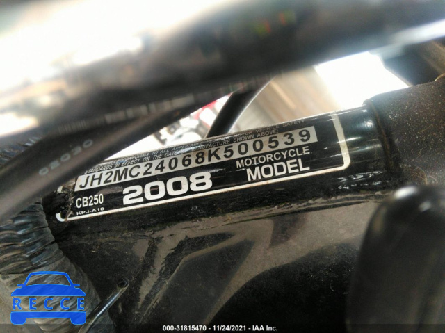 2008 HONDA CB250  JH2MC24068K500539 зображення 9