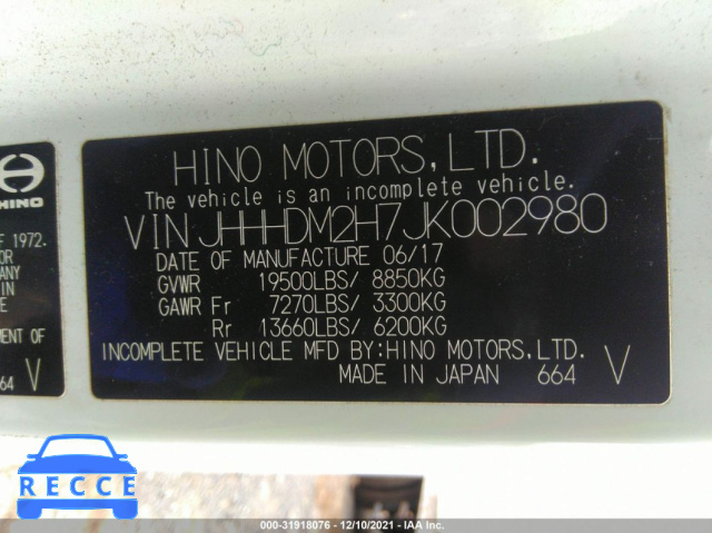 2018 HINO 195  JHHHDM2H7JK002980 image 8