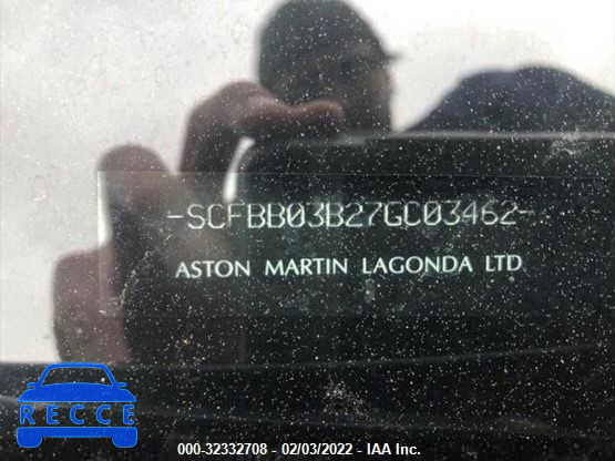 2007 ASTON MARTIN VANTAGE  SCFBB03B27GC03462 зображення 7