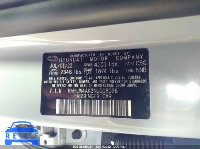 2022 HYUNDAI ELANTRA N KMHLW4AK3NU008026 image 8