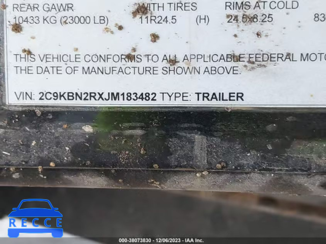 2018 TRAILER TRAILER 2C9KBN2RXJM183482 image 8