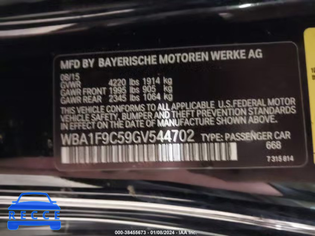 2016 BMW 228I WBA1F9C59GV544702 image 8