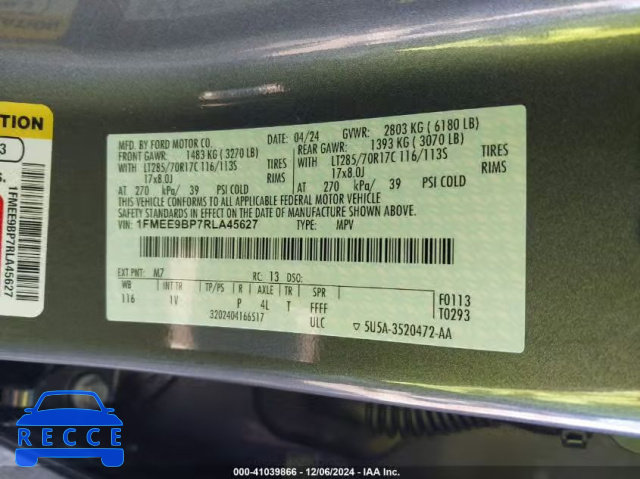 2024 FORD BRONCO BADLANDS 1FMEE9BP7RLA45627 image 8