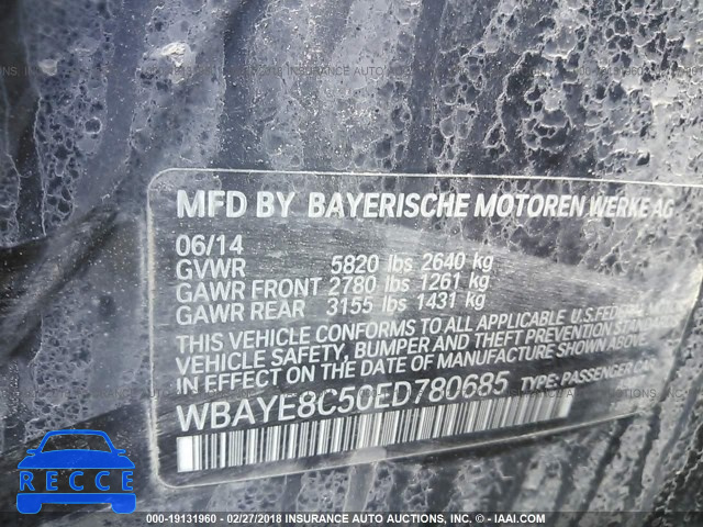 2014 BMW 750 LI WBAYE8C50ED780685 Bild 8