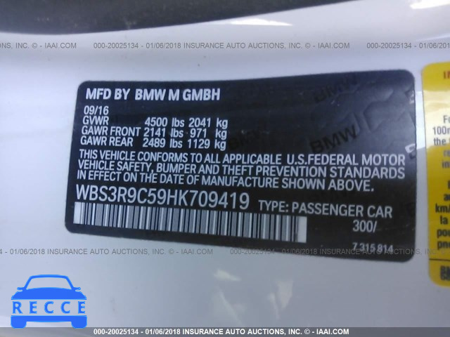 2017 BMW M4 WBS3R9C59HK709419 image 8