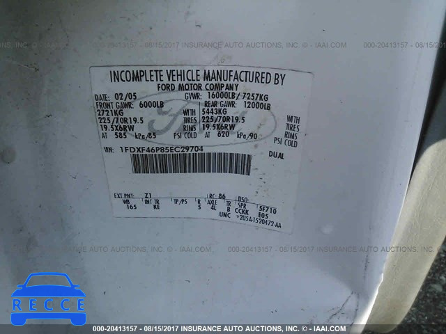 2005 FORD F450 SUPER DUTY 1FDXF46P85EC29704 image 8