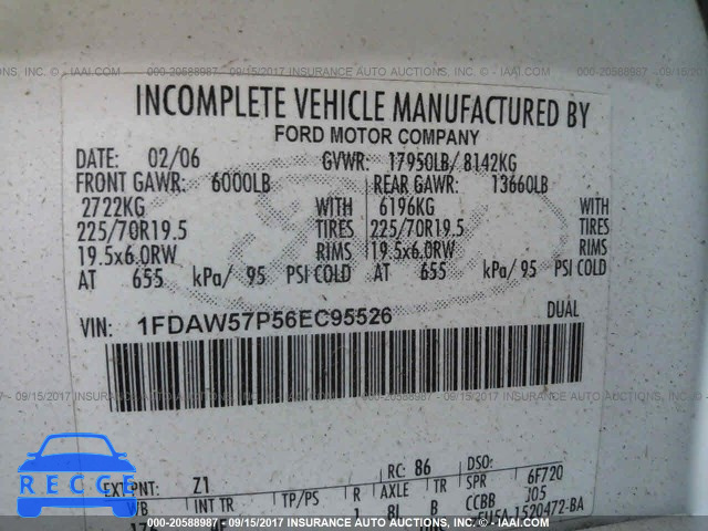 2006 FORD F550 SUPER DUTY 1FDAW57P56EC95526 image 8