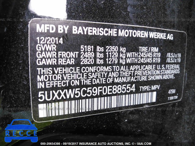 2015 BMW X4 XDRIVE35I 5UXXW5C59F0E88554 Bild 8
