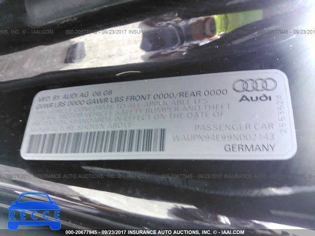 2009 AUDI S8 QUATTRO WAUPN94E99N002143 image 8