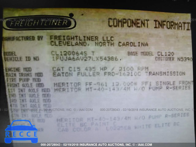 2007 FREIGHTLINER COLUMBIA COLUMBIA 1FUJA6AV27LX54386 image 9
