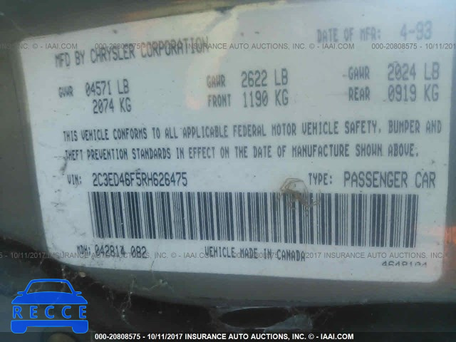 1994 CHRYSLER NEW YORKER 2C3ED46F5RH626475 image 8